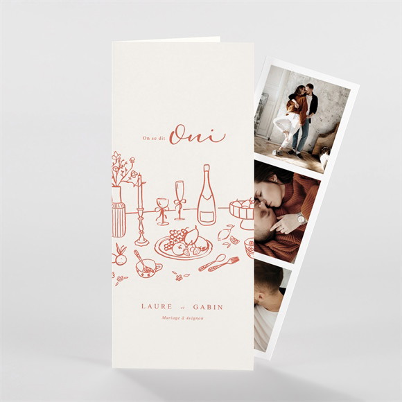 Faire-part mariage A l'italienne photomaton réf.N981318