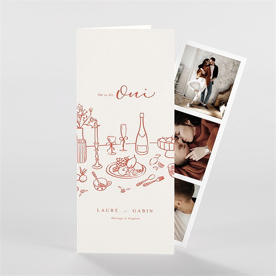 Faire-part mariage a l'italienne photomaton