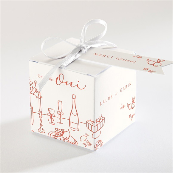 Boîte de dragées mariage A l'italienne réf.N340780