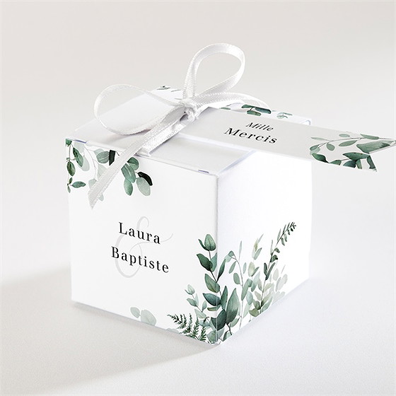 Boîte de dragées mariage végétal