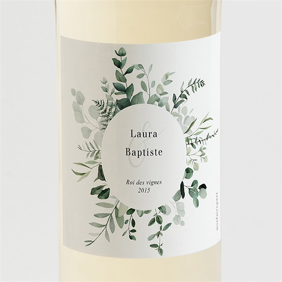 Etiquette de bouteille mariage végétal