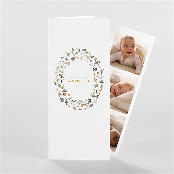Faire-part naissance savane photomaton