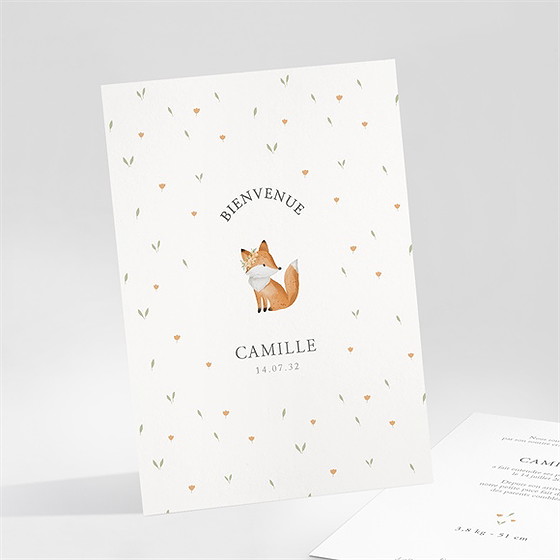 Faire-part naissance fleurs et renard