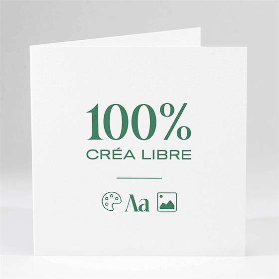 Carte de voeux voeux 100% à créer plié