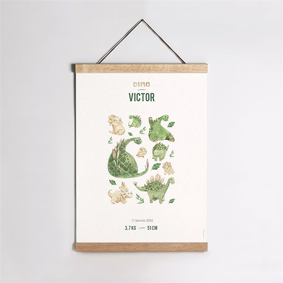 Affiche naissance dinosaure