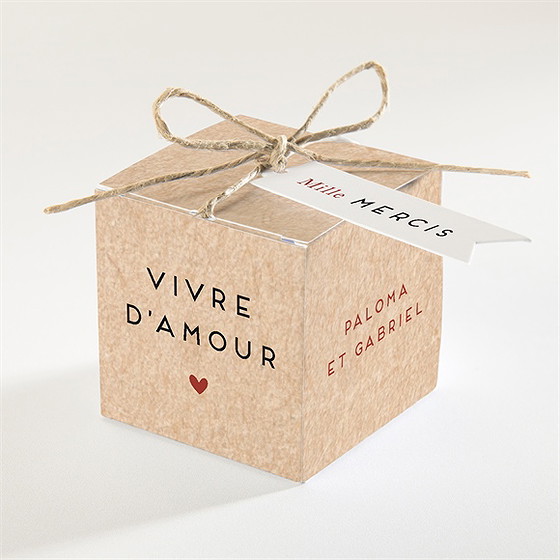 Boîte de dragées mariage champagne