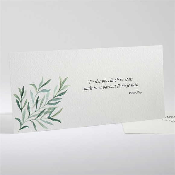 Remerciement décès Élégant branchage réf.N131156