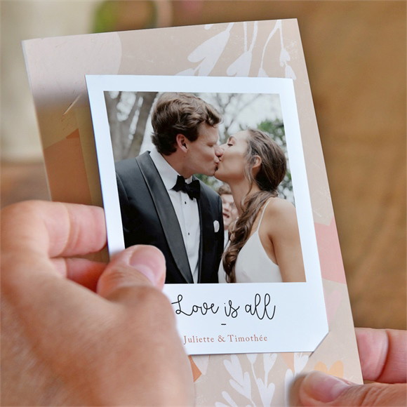 Remerciement mariage Love is all réf.N23160