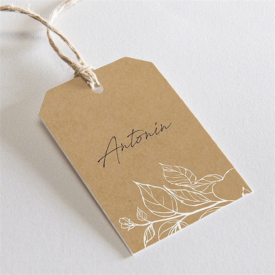 Marque-place mariage belle découverte étiquette