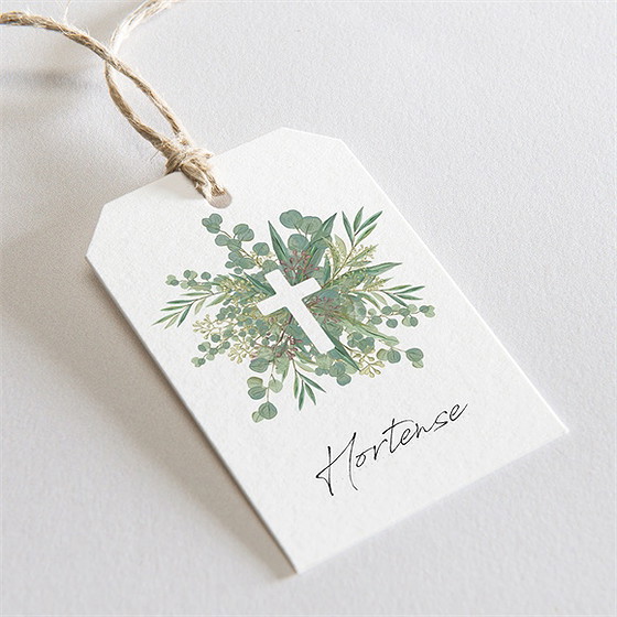 Marque-place communion en grâce étiquette