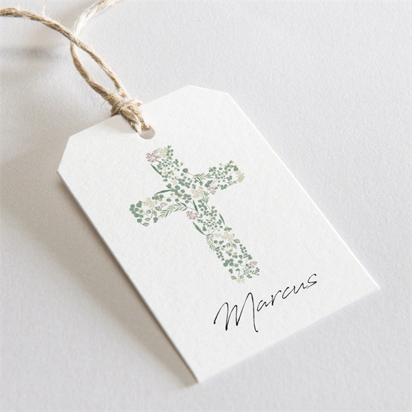 Marque-place communion Printanier étiquette réf.N2911038