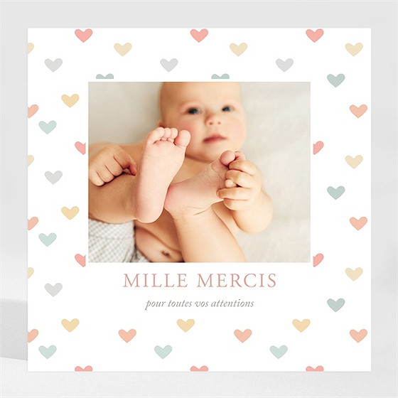 Remerciement naissance petits cœurs