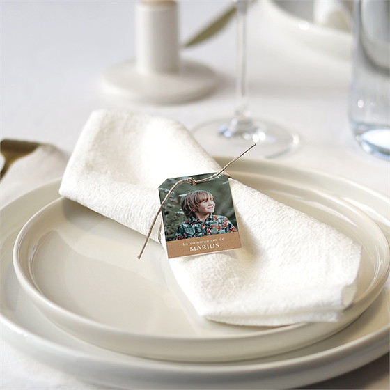 Rond de serviette communion illustration végétale