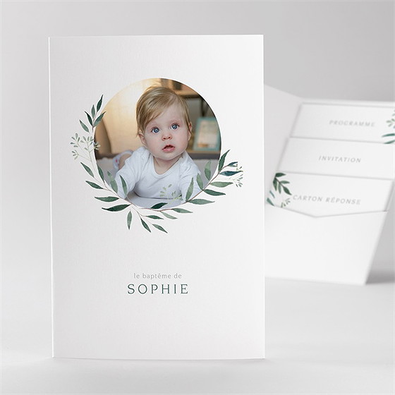 Faire-part de baptême jolie annonce pocketfold
