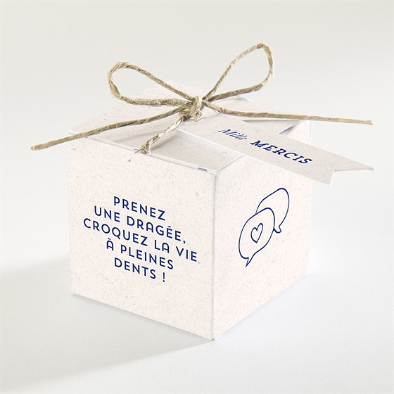 Boîte de dragées mariage allez viens !