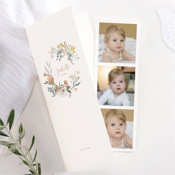 Faire-part de baptême Jungle photomaton réf.N981335