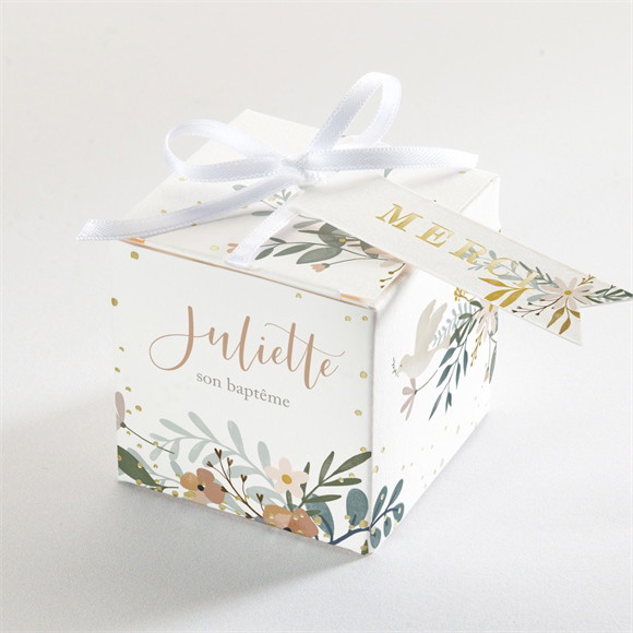 Boîte de dragées baptême Jungle dorure réf.N340788