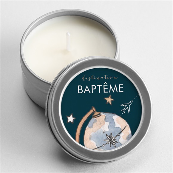 Bougie baptême Mon Passeport Bapteme argent réf.N3602356