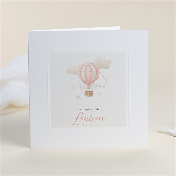 Faire-part de baptême La montgolfière gaufrage réf.N451656