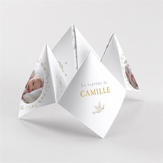 Faire-part de baptême vers le beau origami