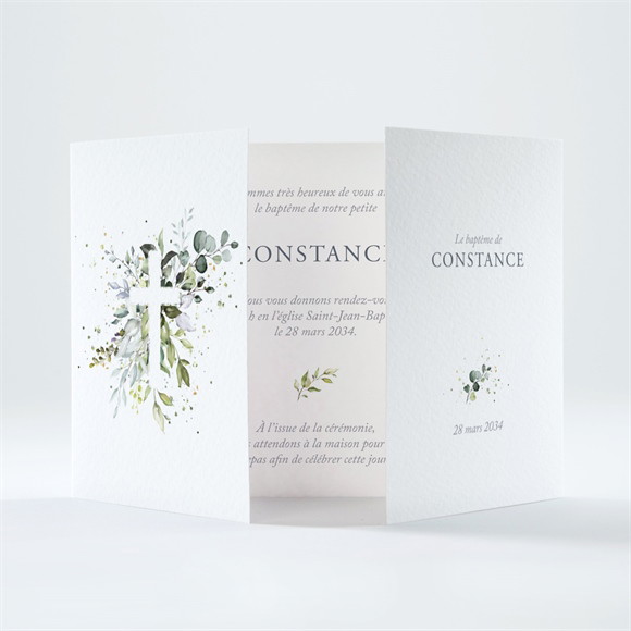 Faire-part de baptême En Lumière 2 volets réf.N701141