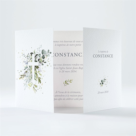 Faire-part de baptême en lumière 2 volets