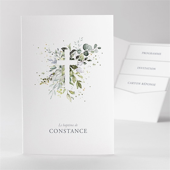Faire-part de baptême en lumière pocketfold