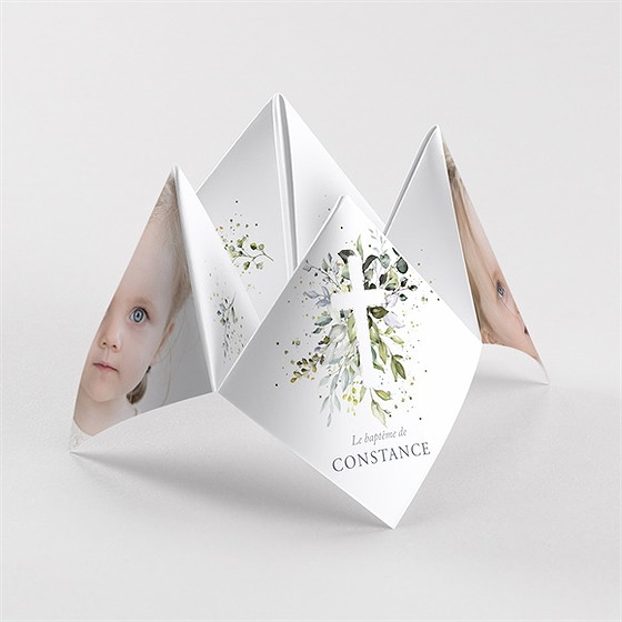 Faire-part de baptême en lumière origami
