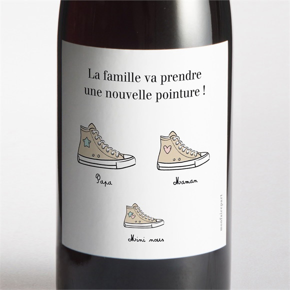 Étiquette bouteille annonce grossesse Les p'tites chaussures réf.N3002189