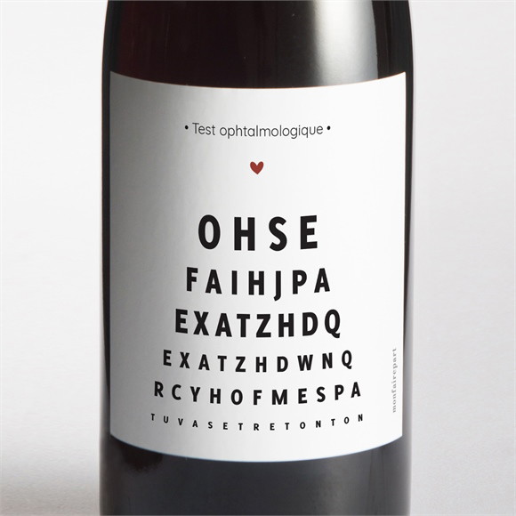 Étiquette bouteille annonce grossesse Test ophtalmologique réf.N3002190