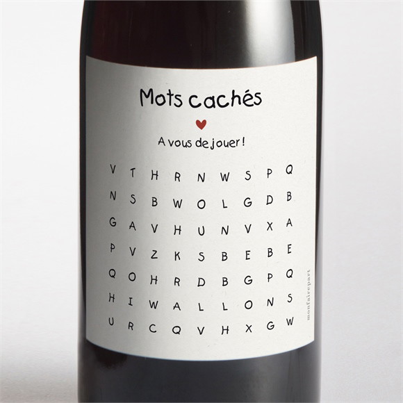 Étiquette bouteille annonce grossesse Mots croisés réf.N3002191