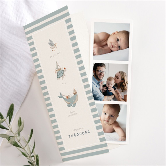 Faire-part de baptême Animaux marins réf.N981340