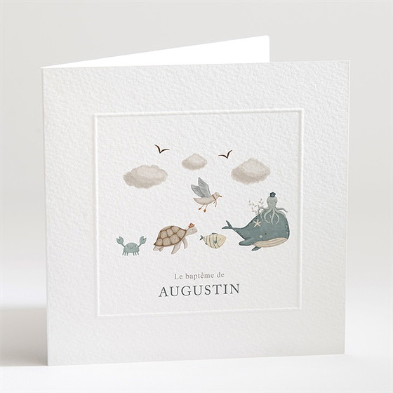 Faire-part de baptême farandole marine