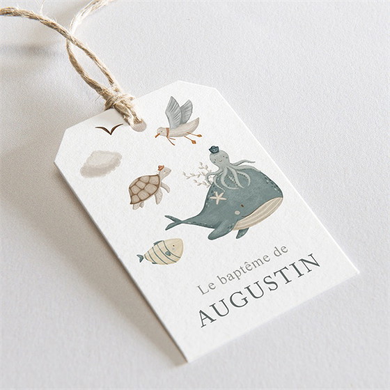 Etiquette baptême farandole marine