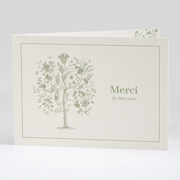 Remerciement décès L'arbre de vie plié réf.N42159
