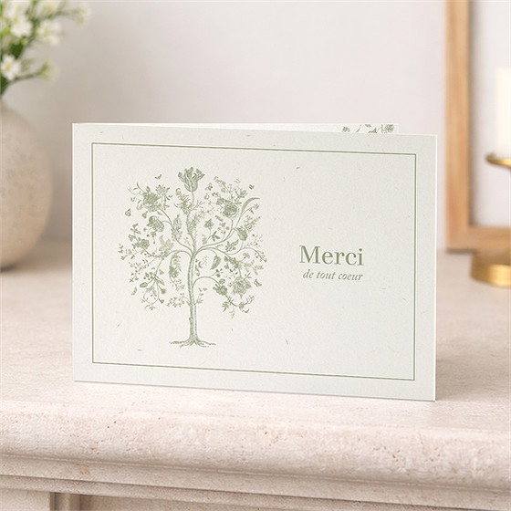 Remerciement décès l'arbre de vie plié