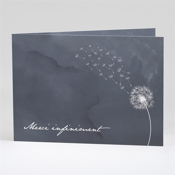 Remerciement décès Recueillement plié réf.N42161