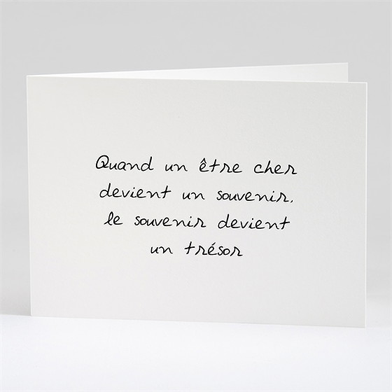 Remerciement décès souvenir portrait plié