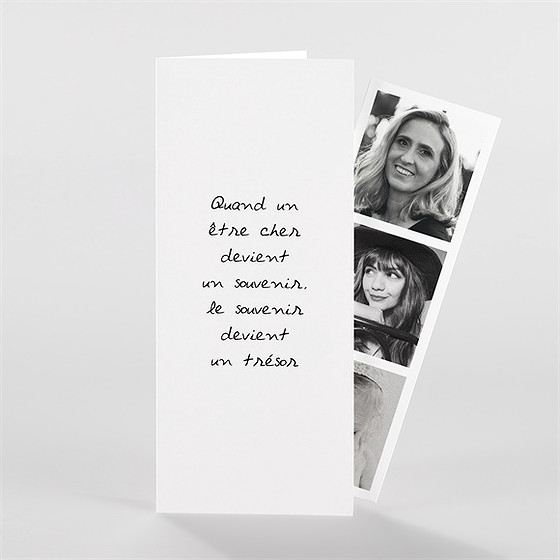 Remerciement décès souvenir portrait photomaton