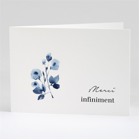 Remerciement décès Fleur bleue plié réf.N42163