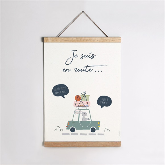Affiche annonce grossesse Je suis en route réf.N260503