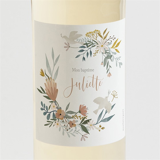 Etiquette de bouteille baptême la jungle