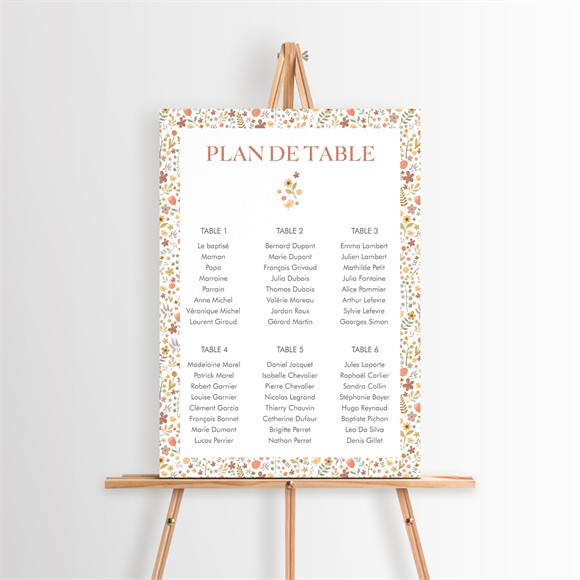 Plan de table baptême Florilège réf.N260507