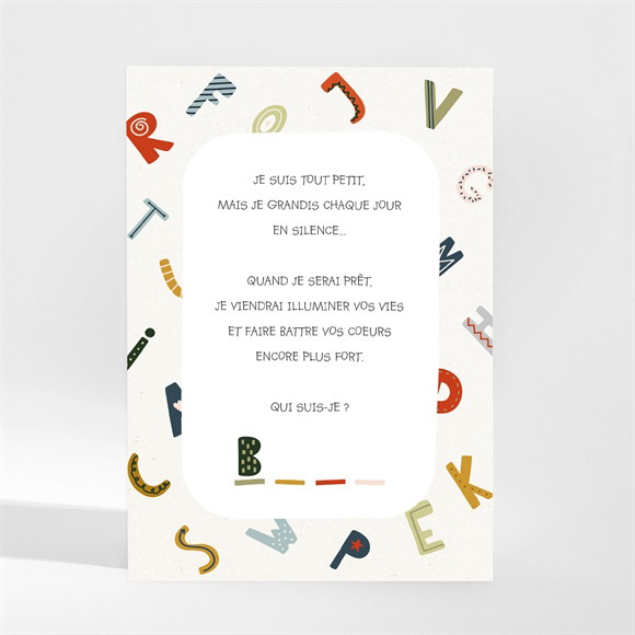 Carte annonce grossesse Devinette magnet réf.N210251