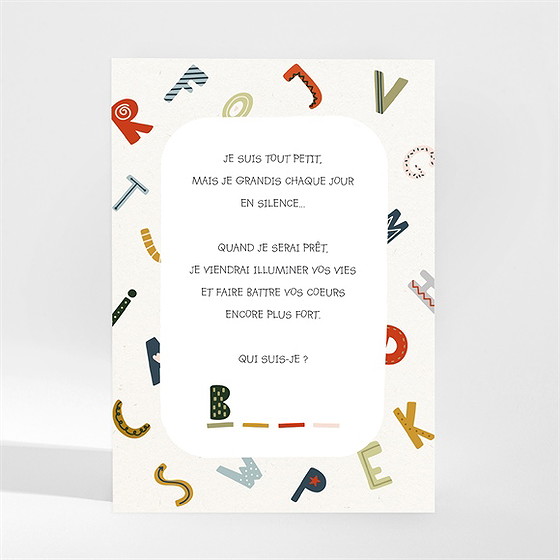 Carte annonce grossesse devinette magnet