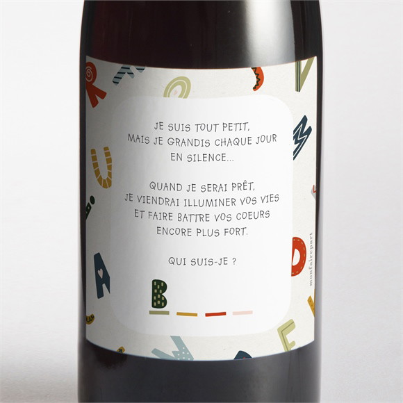 Étiquette bouteille annonce grossesse Devinette réf.N3002205