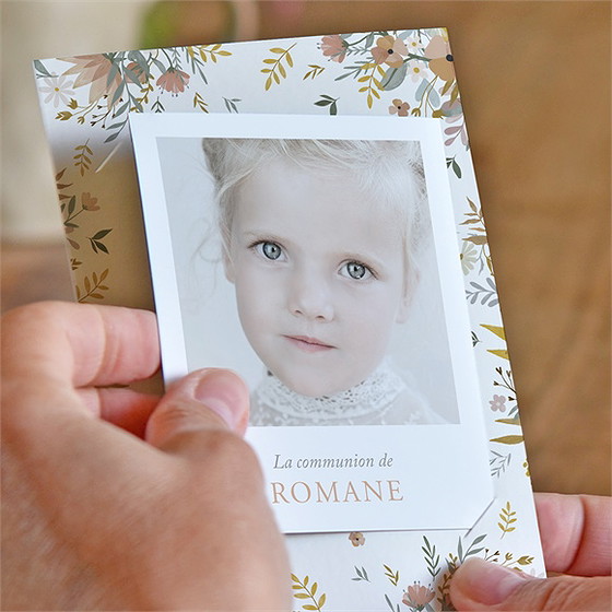 Faire-part communion foi fervente duo