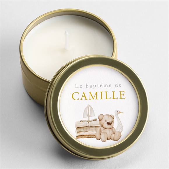 Bougie baptême Ours marin or réf.N3602414
