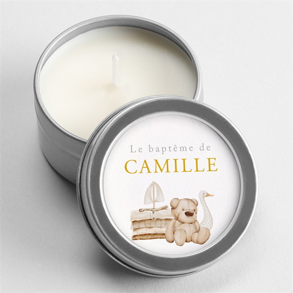 Bougie baptême Ours marin argent réf.N3602415