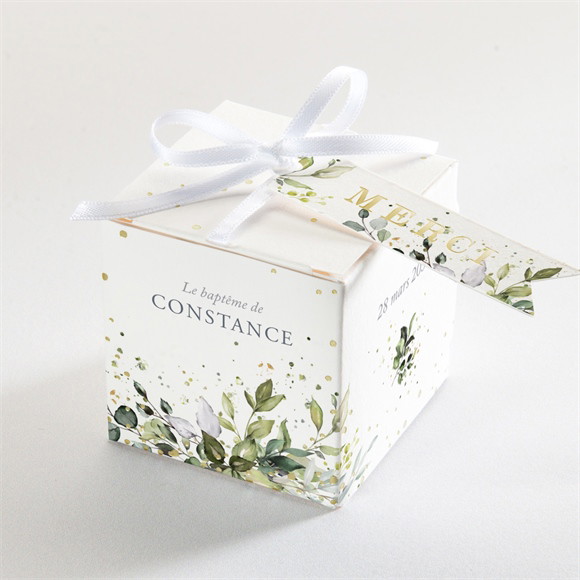 Boîte de dragées baptême En Lumière Dorure réf.N340794